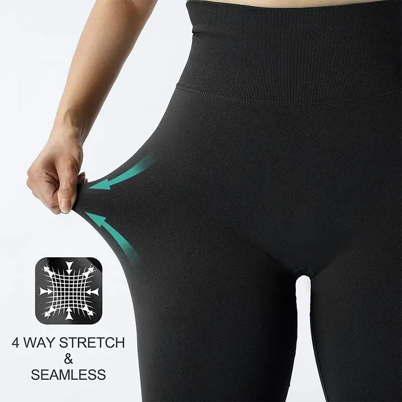 Seamless Smiling Face High Waist Yoga Pants Sports Running Fitness Pants