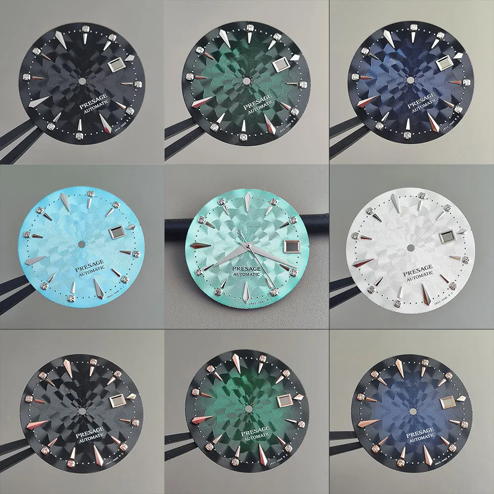 High quality cocktail dial 28.5mm and 35mm S dial with stone studs and radiating sun pattern suitable for NH35 movement accessor
