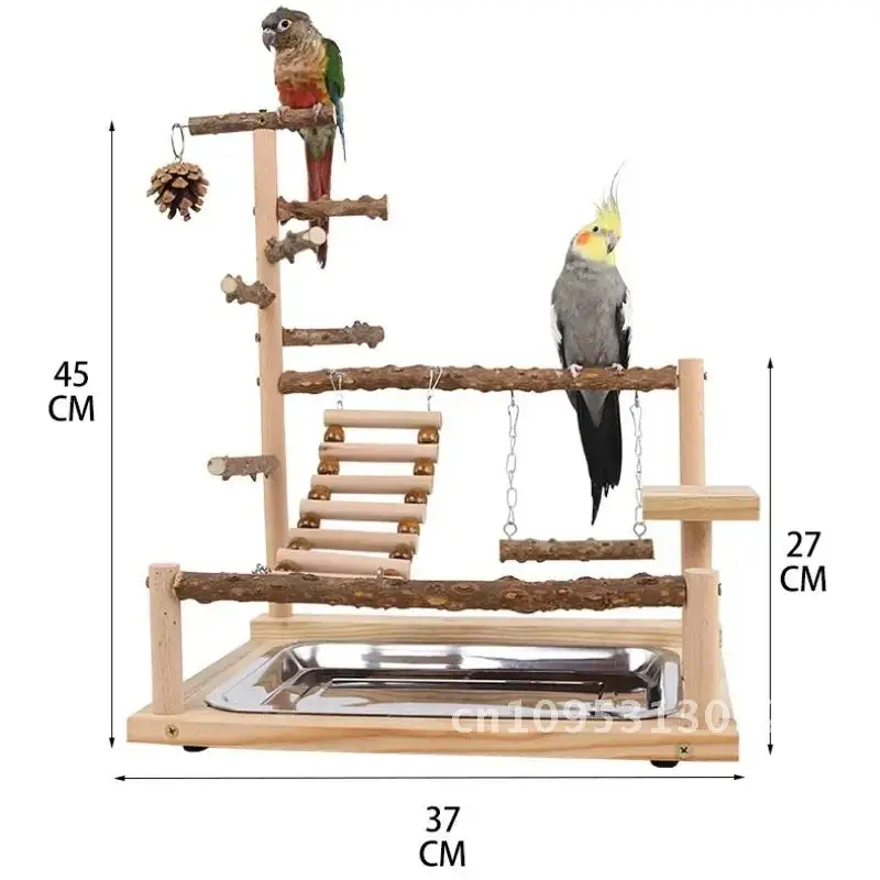 

Bird Swing Toy Multi Wood Pepper Layer Parrot Station Playpen for Budgie Bird Playground Stand Stand Ladder Parrot