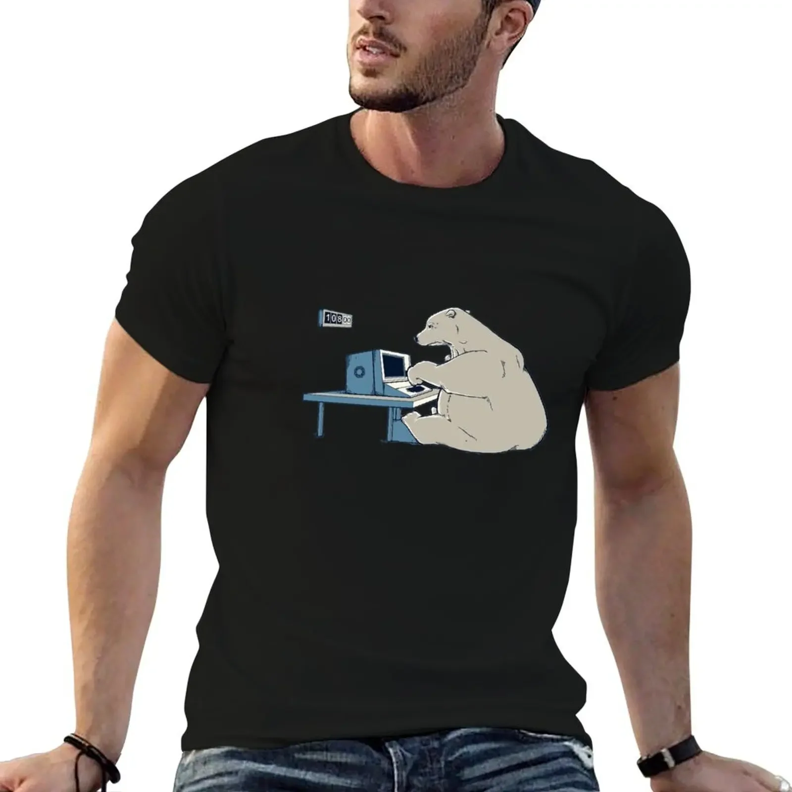 

LOST Polar Bear T-Shirt street wear vintage anime shirt customs oversizeds clothes for men