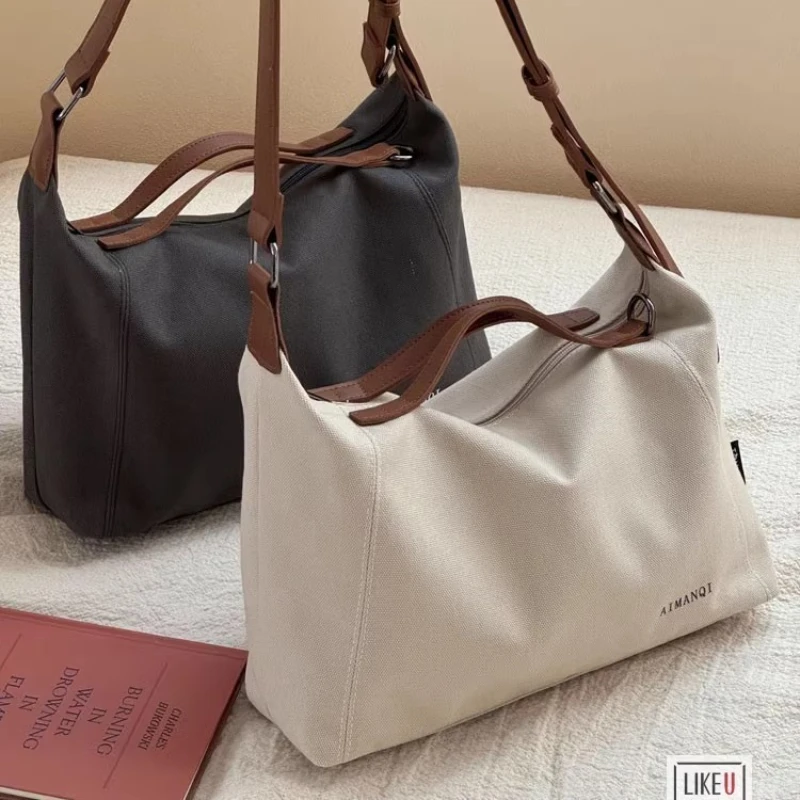 

Shoulder Bag Original Japanese and Korean Fashion Simple Commuting Canvas Tote Art Leisure Versatile Student Handbag Bag