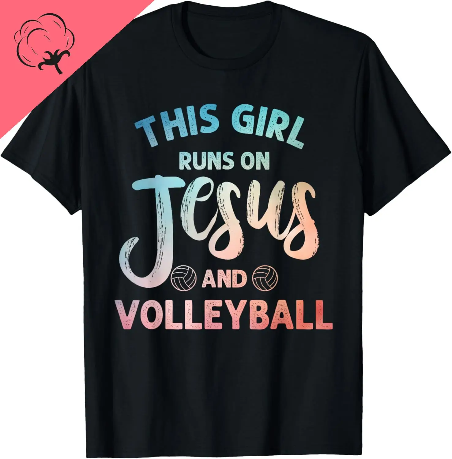 Camiseta de algodón con estampado de Arte de voleibol cristiano para niñas y mujeres, camisetas de jugador de voleibol, regalos de diseño Original, Ropa para Hombre