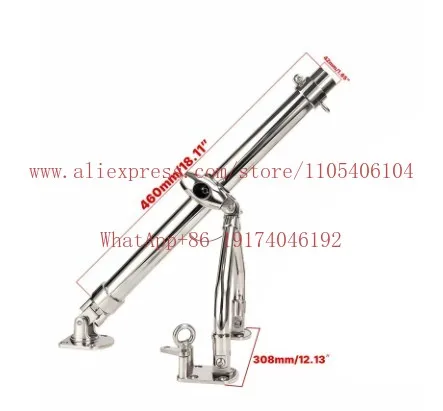 

Marine Hardware Accessories Stainless Steel Adjustable Bracket Fishing Rod Bracket Outrigger Rod Bracket
