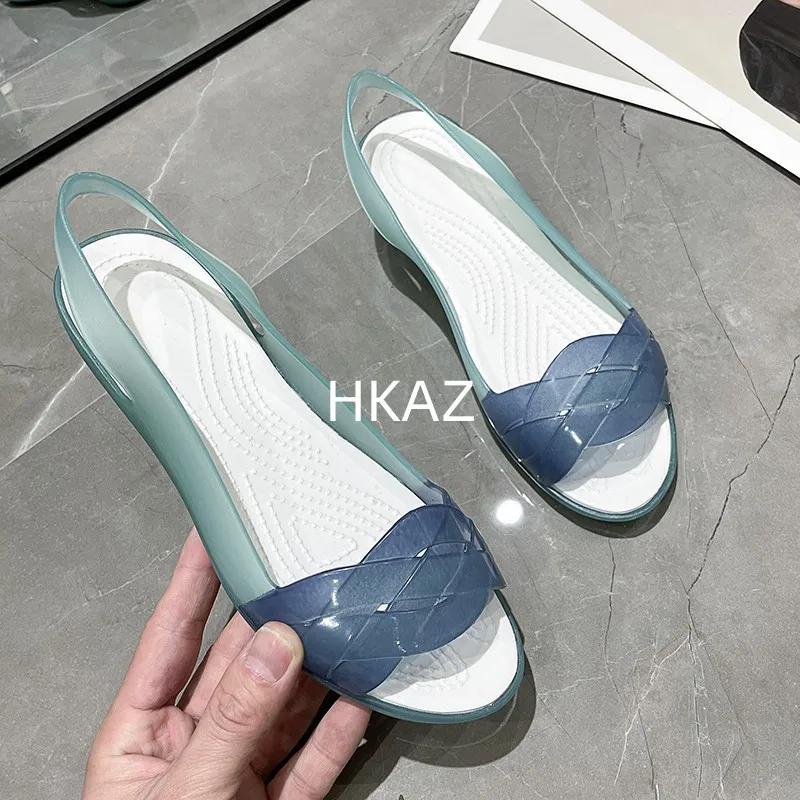 Sandals for Women Outdoor Fashion Korean Couple Breathable Casual Beach Crystal Roma Bathroom Flats Wedge Sandals New Summer