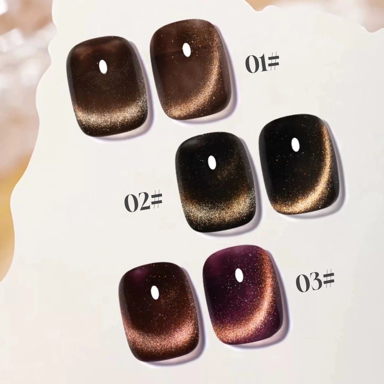 1-3pcs 15ml Obsidian Gold Cat's Eye Gel Nail Polish UV LED Curing Holiday Women's Gift Nail Art Daily Supplies DIY