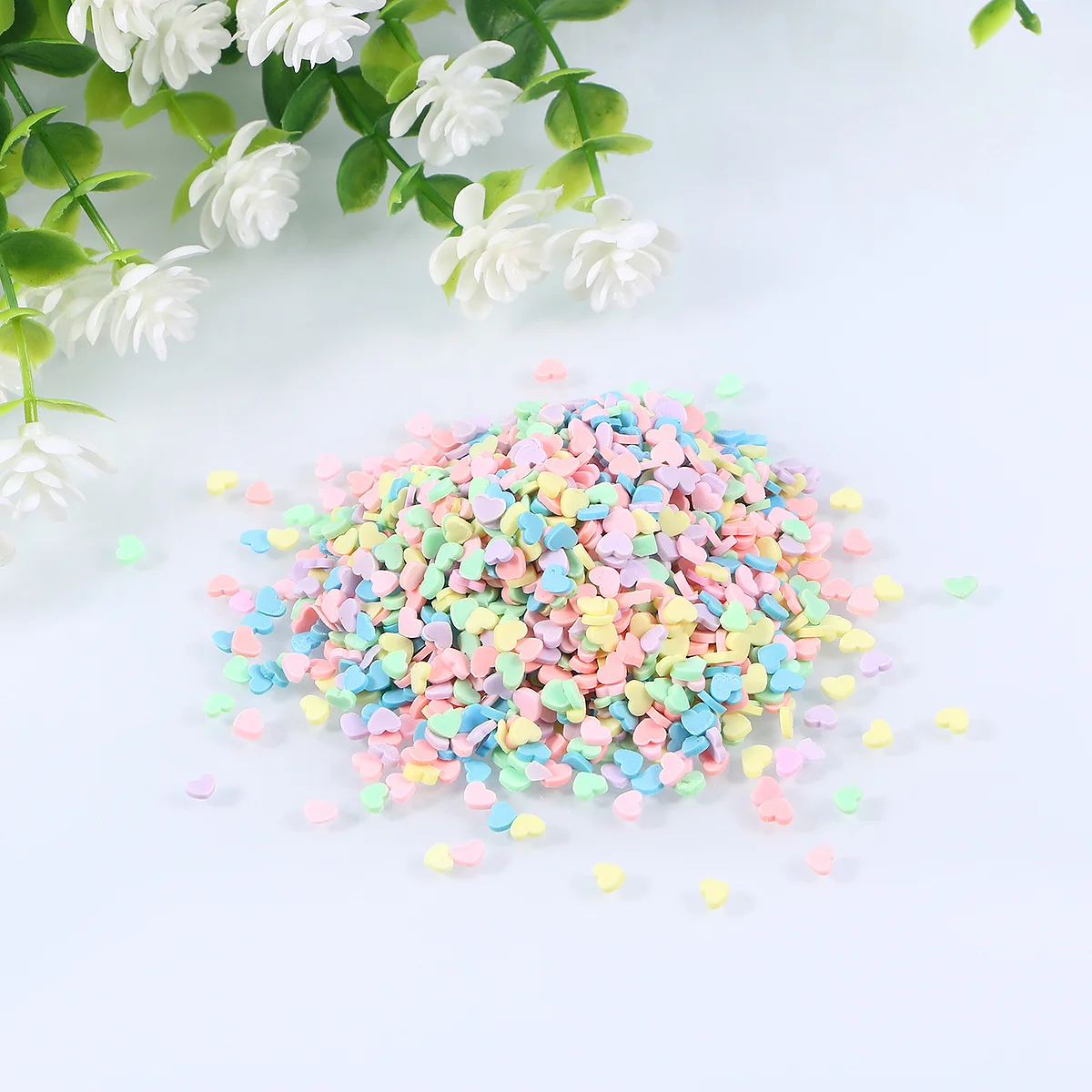 100 جرام حزمة مشرق اللون القلب الرشات خفيفة الوزن بوليمر كلاي حشو قطع DIY بها بنفسك سجل القصاصات الديكور مختلط اللون