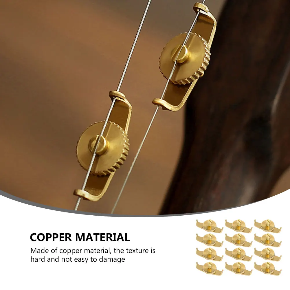 

12 Pcs Erhu Fine Tuners Copper Material Durable Professional String Adjusters Accessories Parts Tools Easy Use