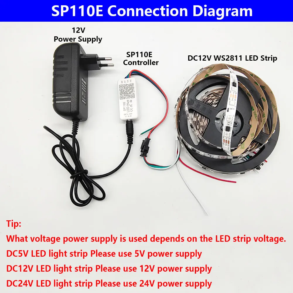 WS2812B WS2812 WS2811 Controller,SP110E Bluetooth APP Pixel Light Strip Controller For SK6812 RGBW WS2815 RGBIC Strip DC5V-24V