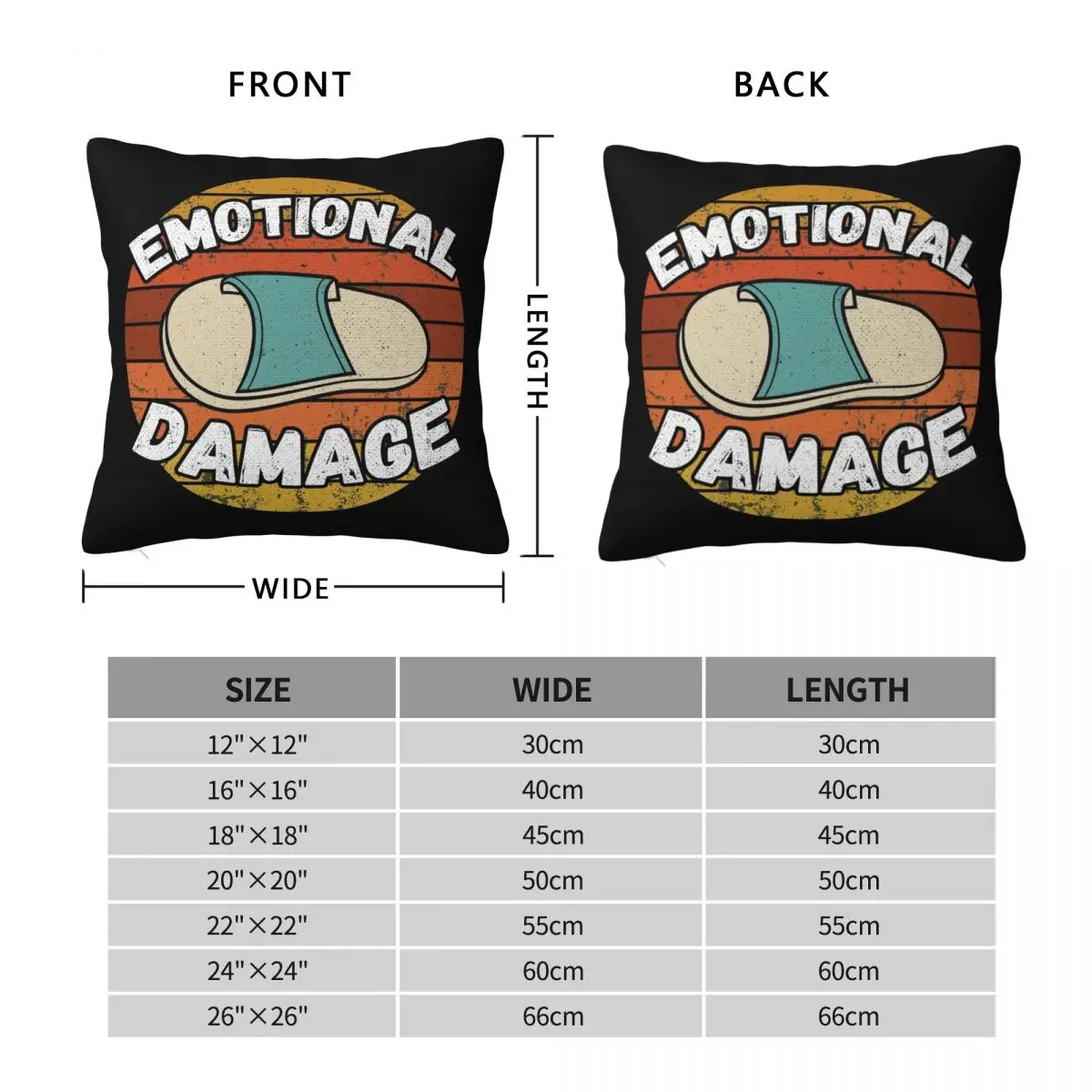 Emotional Damage Square Pillowcase Polyester Linen Velvet Pattern Zip Decor Throw Pillow Case Home Cushion Cover Wholesale 45x45