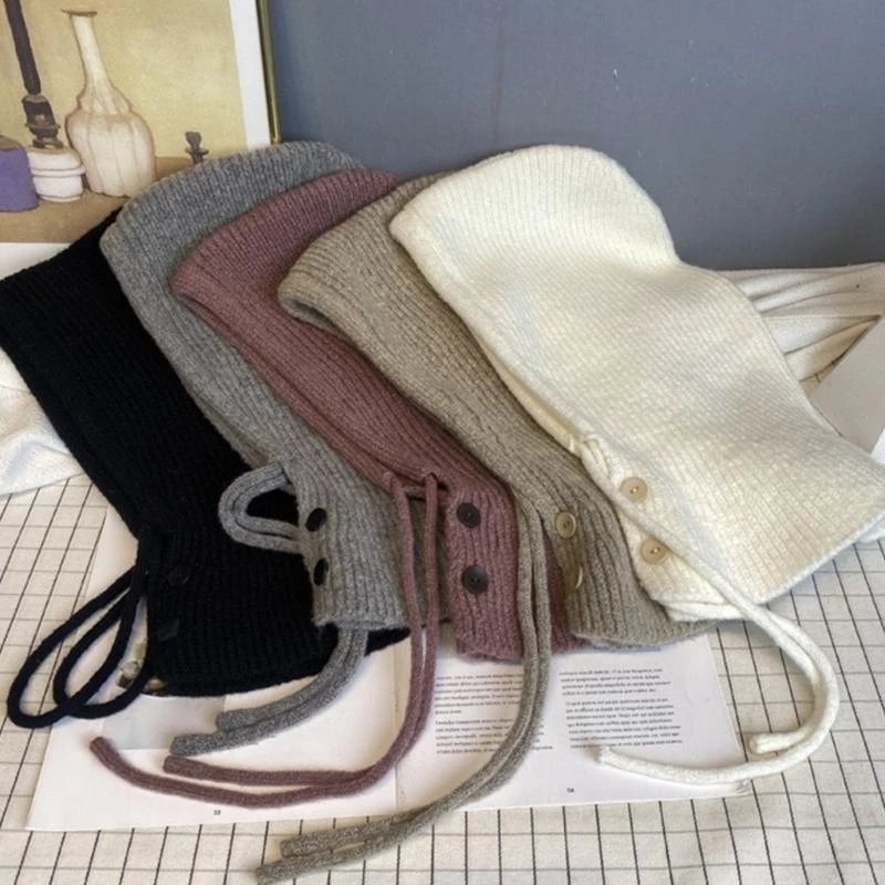 R1WE قبعة هوديي متماسكة للطلاب البالغين البالغين الشتاء بالاكلافا الرقبة حماية قبعة مع الحجم القابل للتعديل دافئ ركوب الدراجات #2