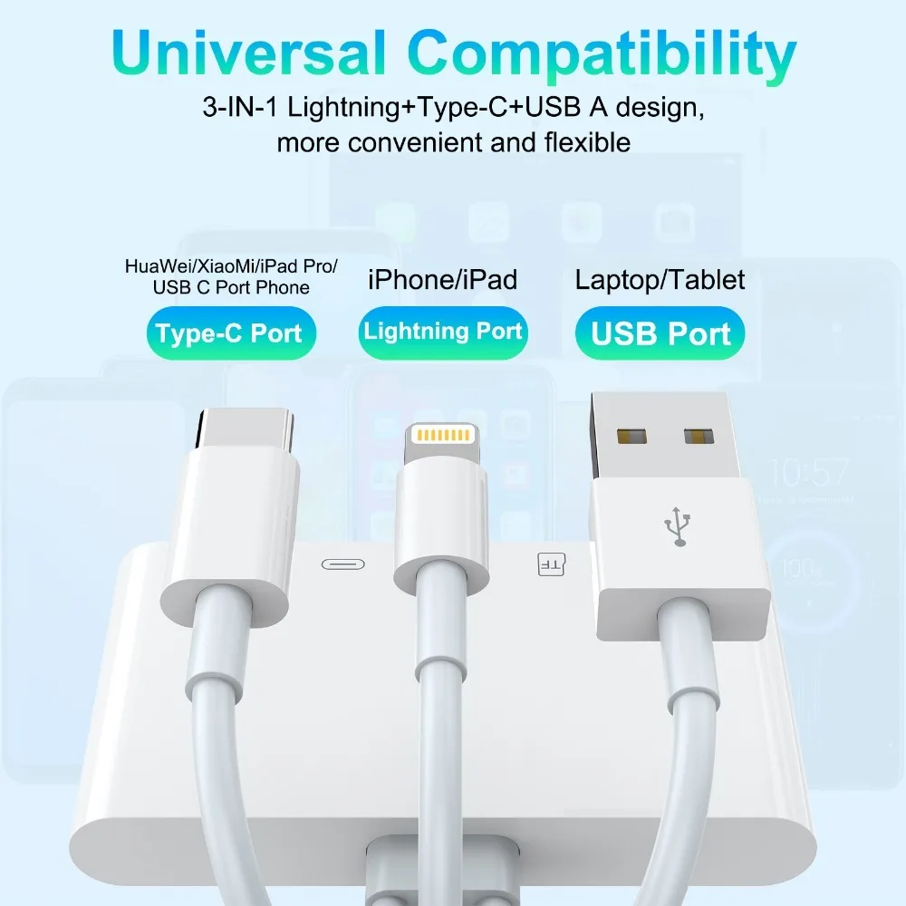 Multi Functional 5 In 1 Hub Converter Suitable Usb Splitter For iPhone Android Phones OTG Computers Laptops Card Reader