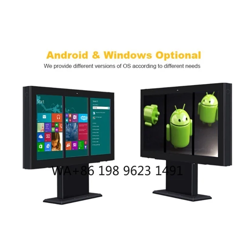 55 Inch  Outdoor Waterproof LCD Menu Board Spliced Screen Drive Thru Digital Display for Restaurant Commercial Ordering System