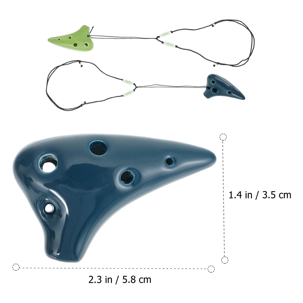 

2Pcs Mini 6 Hole Ceramic Ocarina Lightweight Musical Instruments for Beginners Practice Portable Wind Instrument