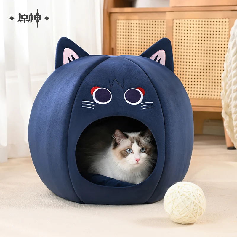 Anime Genshin Impact Wanderer Cat Bed Warm Pet Basket Cat House Cat Nesk Tent Very Soft Small Dog Mat Bag Cave Cats Bed