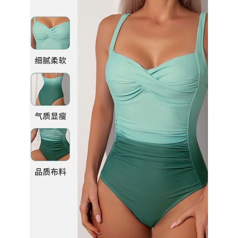 Women\'s Monochromatic Gradient Beach One-Piece Swimsuit, In Stock, Hot Sale, New Fashion, 2022