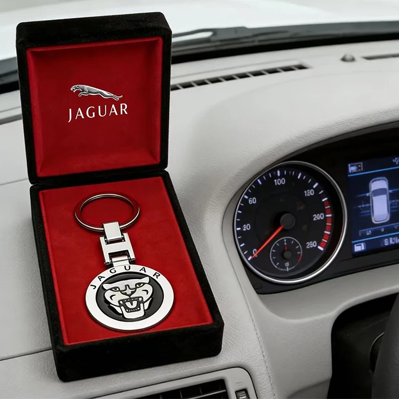 Llavero con emblema de Jaguar en metal 3D, accesorios para coche, para Jaguar XKR XEL XFL XJL XJ6 XJS E-Pace I-Pace S-Type X-Type XFR