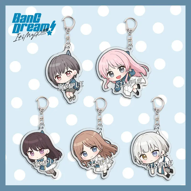 2025 New Anime BanG Dream! It's MyGO! Keychain Women Kawaii Acrylic Key Chain Man Bag Pendant Keyring Goods Friend Gift