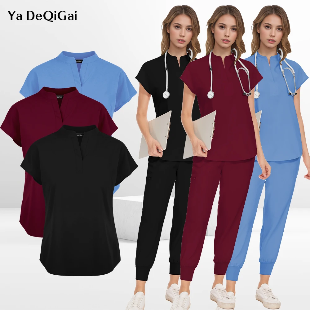 Wholesale Nursing Uniforms Hot Sales Surgical Top Pants Doctor Nurse Scrubs Set Women's Medical Clothing Dentist Overalls Summer