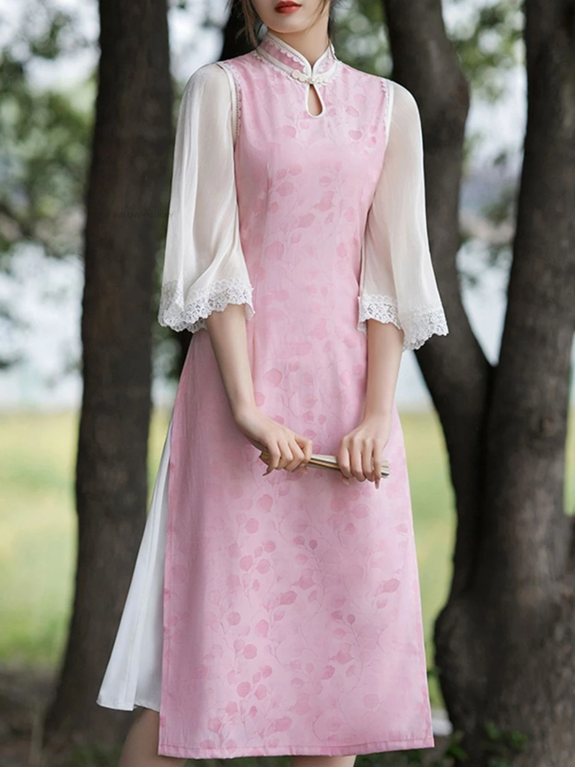 Elegant Temperament Slimming slim-fit Chinese Style Vintage Dress Thin Version Women Daily Qipao Dress Elegant Cheongsam