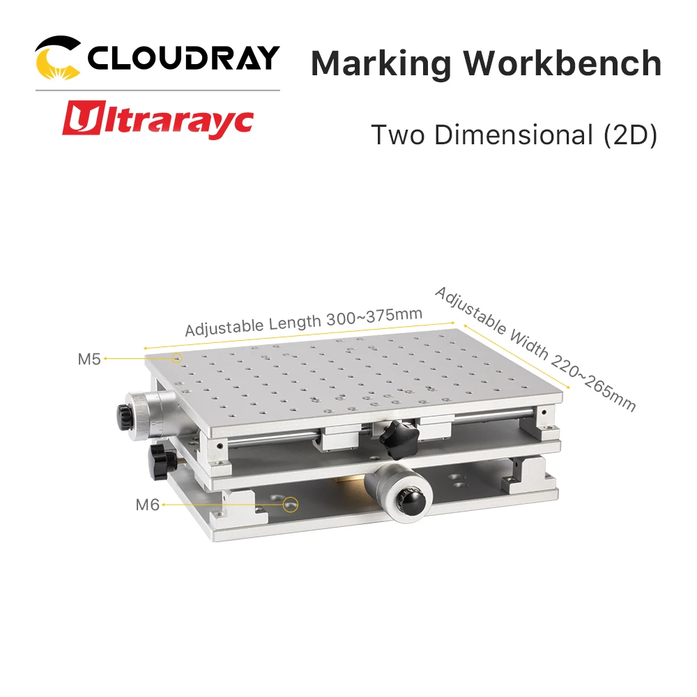 Ultrarayc Positioning Workbench Aluminum Alloy Moving Portable Cabinet Table M6 Thread for Co2 Fiber Marking Machine Parts