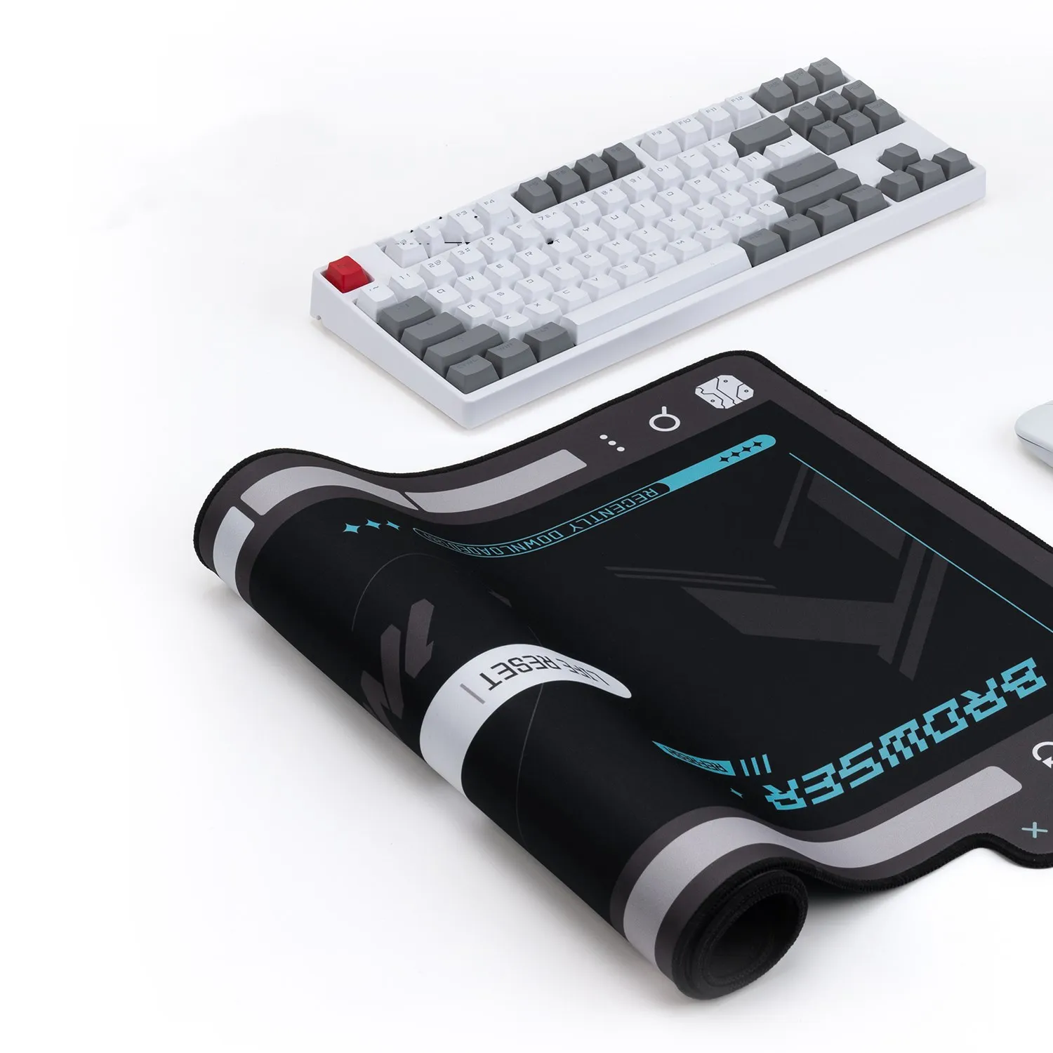 GeekShare 빅 마우스 패드 인터페이스 리셋 시리즈 블랙 게임 오피스 키보드 패드 두꺼운 데스크 매트 미끄럼 방지 80cm * 40cm 대형