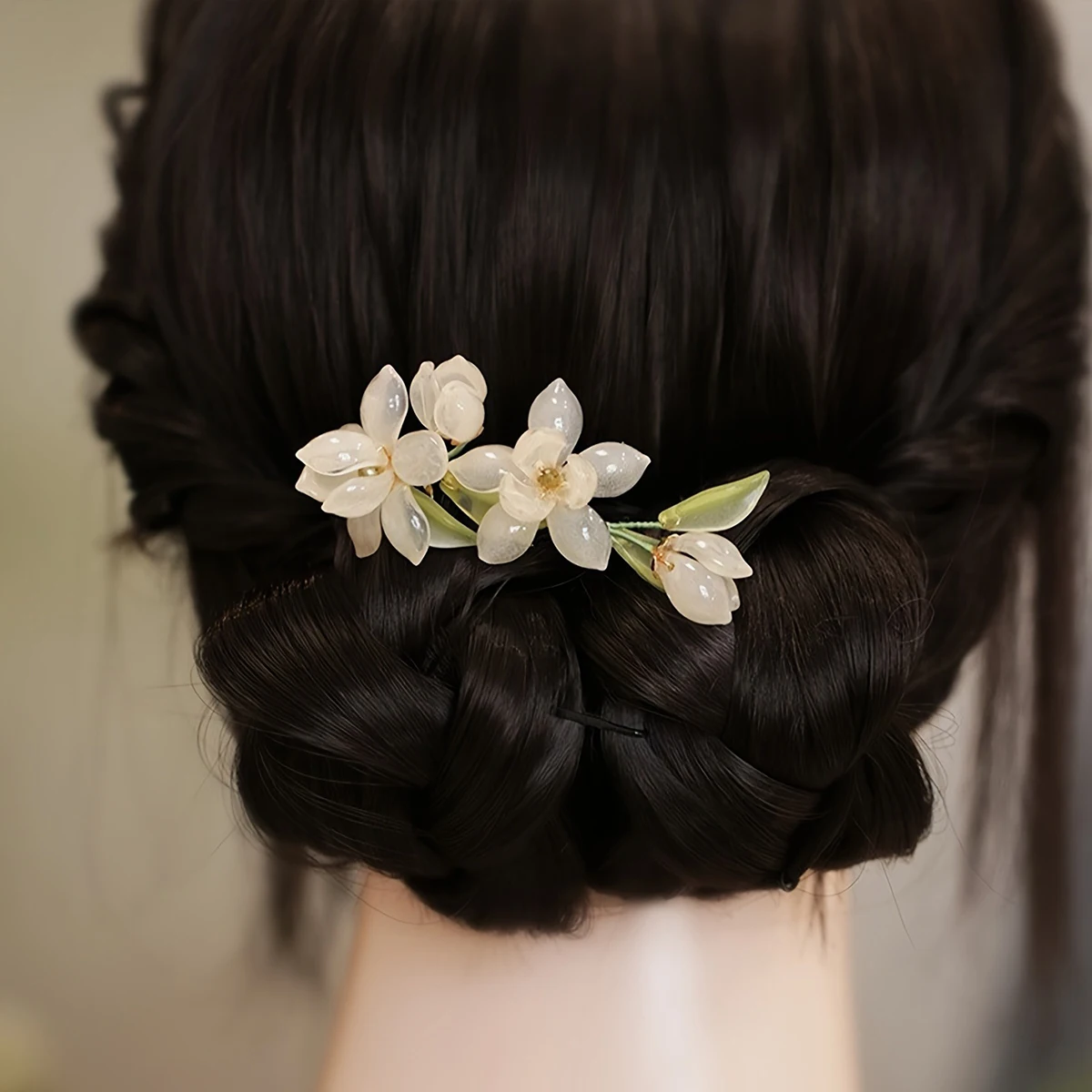 Luxuriöse neue chinesische Stil Jade Orchidee Haarnadel alten Stil Cheongsam Hanfu Haarnadel Party Bankett tägliche Dressing Zubehör – Detail 3