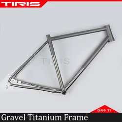 TIRIS-CRR7 Titanium Gravel Bike Frame, Cyclocross Bicycle Framework, Cycling Frameset, 700C 29, Custom