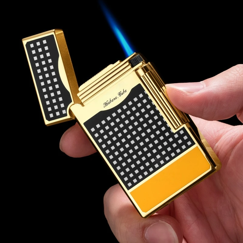 

Multi Functional Inflatable Lighter Portable Straight Blue Flame Windproof Cigar Lighter Smoking Accessories Men's Gift