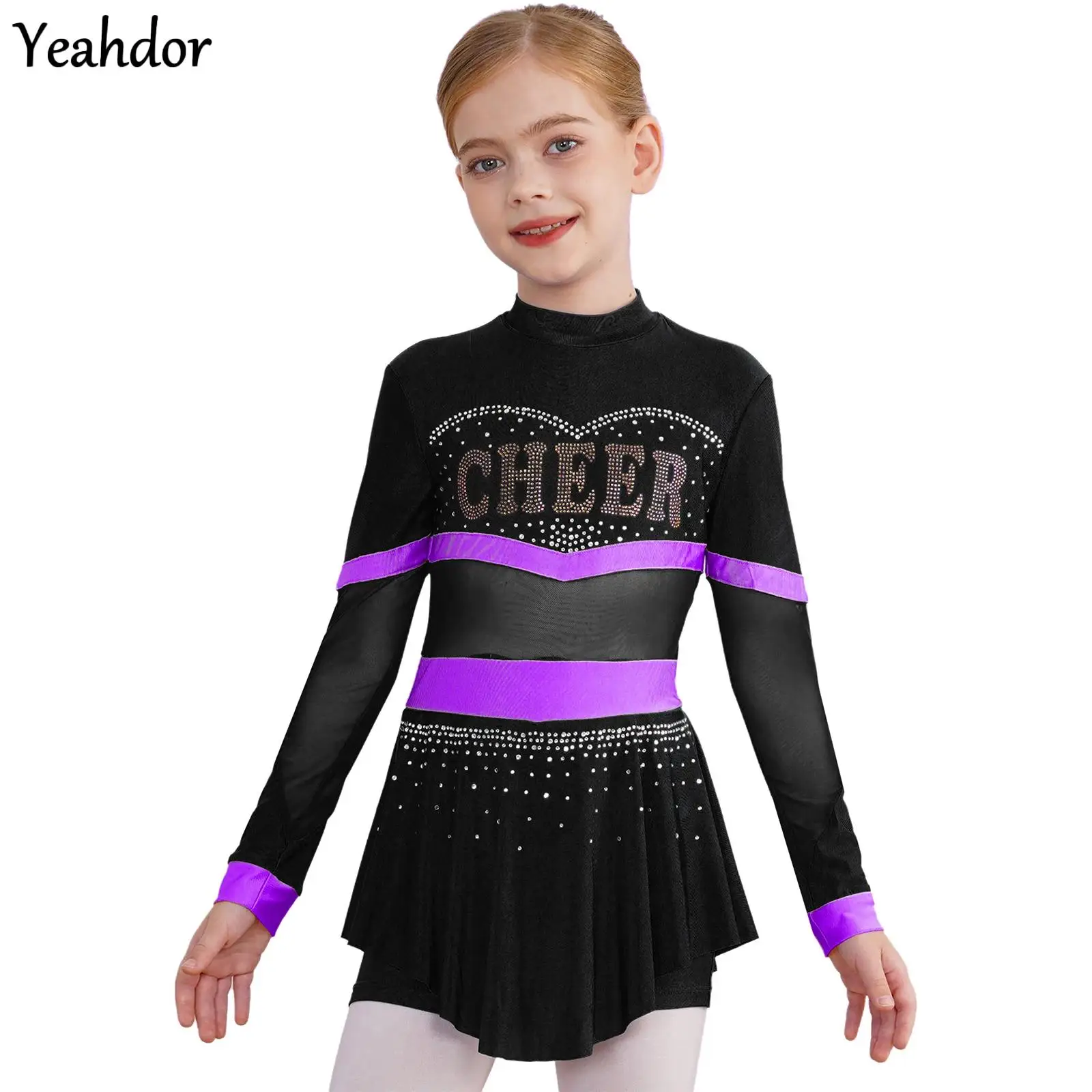 

Girls Cheer Leader Costume Cheerleader Dance Uniforms Halloween Cosplay Cheer Dress School Team Sports Stage Performance Dress