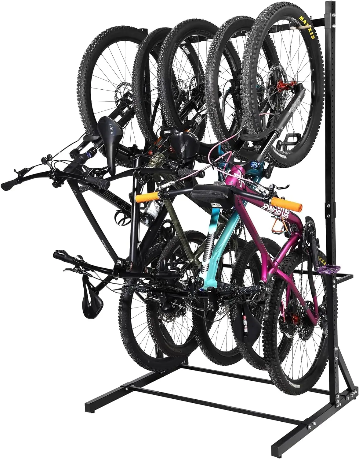 Freestanding Bike Storage Rack, 300 Lbs 5 Levels Sturdy Steel Vertical Bike Rack, Bike Racks for Home and Garage Organiz