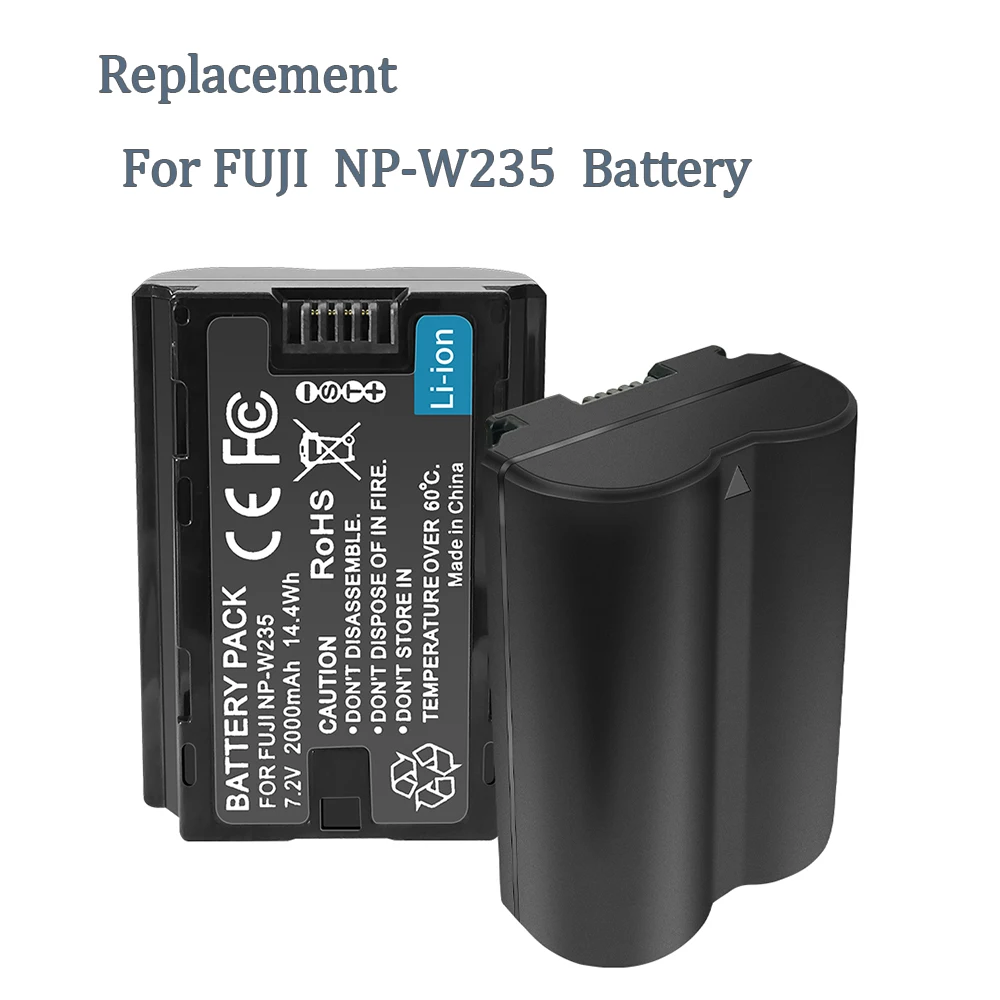 NP-W235 W235 Battery For FUJI Camera Battery Fujifilm GFX 100S GFX 50S II  X-T4 X-T5 X-H2S X-H2 X-S20 VG-XT4 2000mAh 7.2V