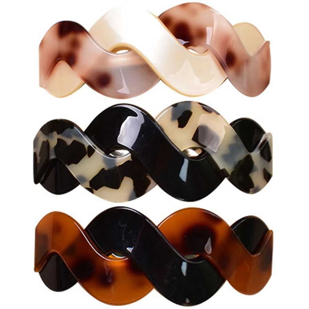 

3Pcs Acrylic Alloy Clips Lightweight Portable Women Hair Styling Tools Ponytail Holders For Thick Fine Hair Bun