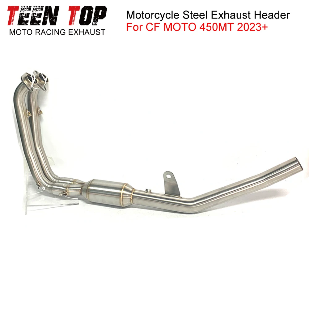 For CF MOTO 450MT 450 MT Exhaust Elbow Front Link Pipe Stainless Steel Motorcycle Escape Systems 450mt 2023+ Connect Tube