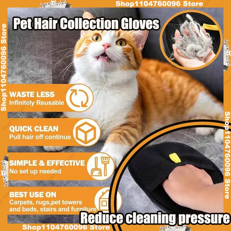 Pet Hair Cleaning And Collection Gloves Pet Double-sided Multi-functional Beauty Glove Tool Reduce The Pressure Of Pet Ownership