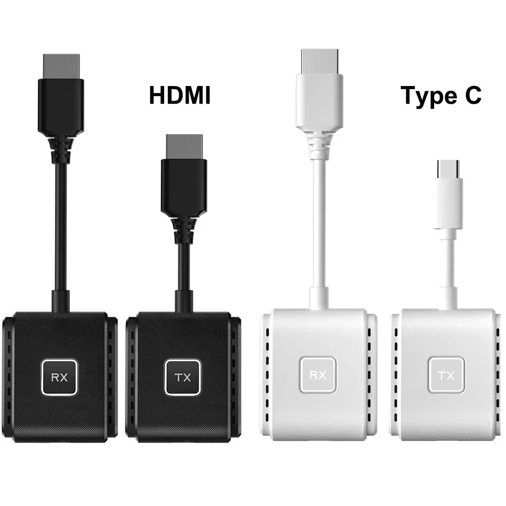 50m Type C Wireless HDMI Video Transmitter Receiver Extender USB-C TV Stick Adapter for Camera Phone Laptop PC To TV Projector