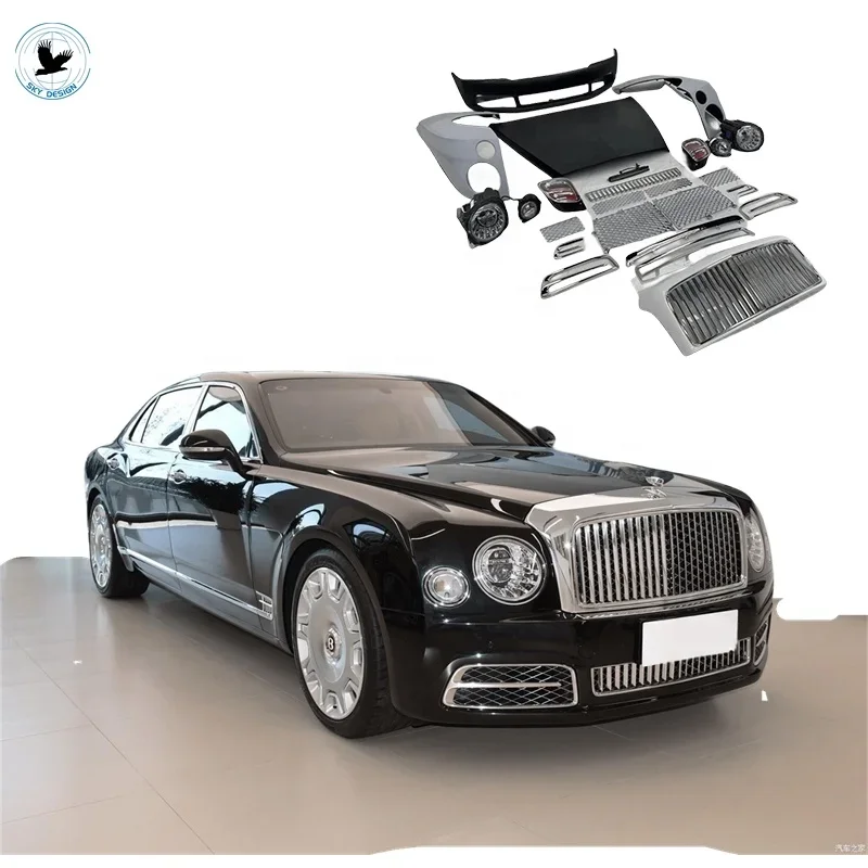 Altes Bis Neues Bodykit Für Bentley Mulsanne 2010-2016 Upgrade 2017-2020 Scheinwerfer Rücklichter Mittel Gitter Front Stoßstange