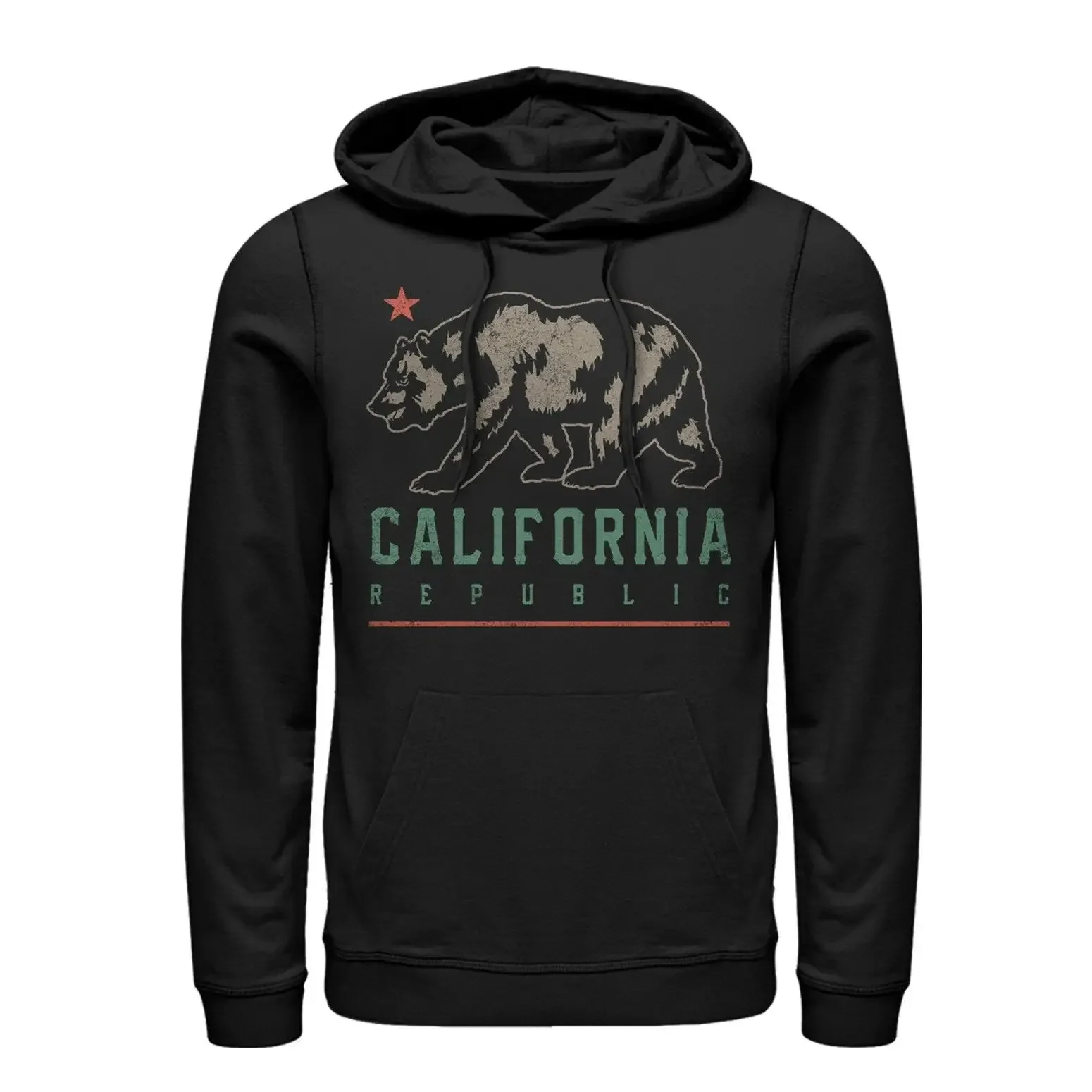 

California Republic Bear Shadow Mens Graphic Hoodie