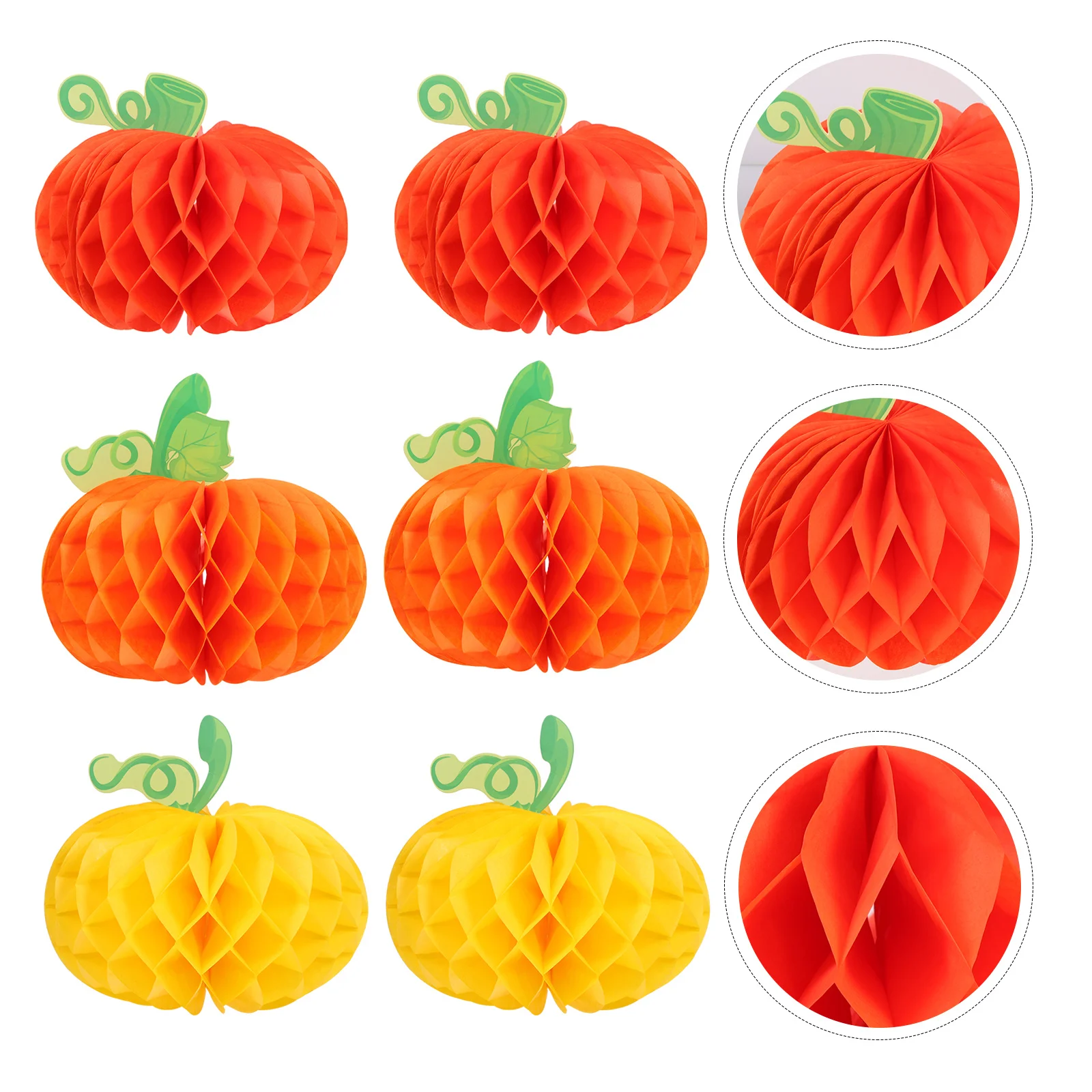

6Pcs Halloween Pumpkin Honeycomb Centerpieces Paper Balls Themed Decorations for Festive Atmosphere Halloween Pumpkin Decoration