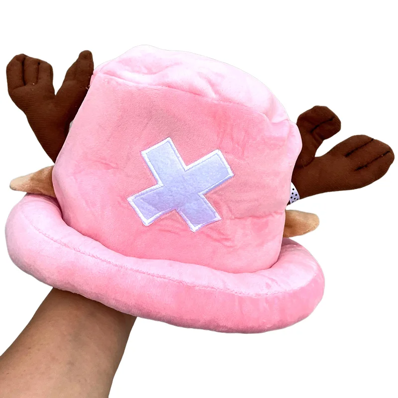 Anime Tony Tony Chopper Plush Hat Kawaii Cute Boy Girl Cosplay Blue Pink Soft Warm Hat Cartoon Chopper Accessories Props