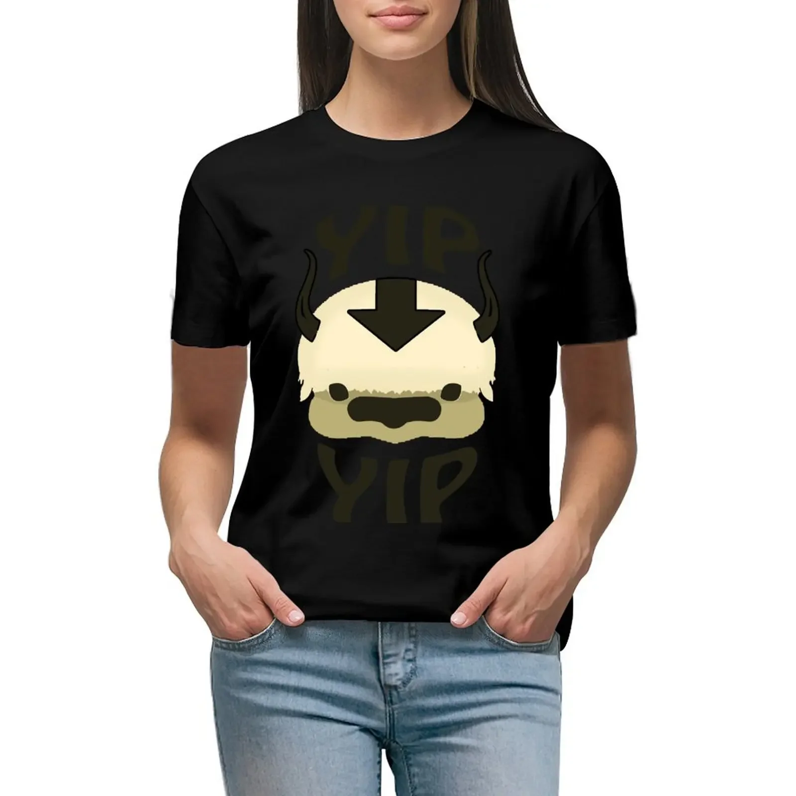 

YIP YIP APPA! T-Shirt Short sleeve tee animal prinfor customs plus size tops luxury designer clothing Women