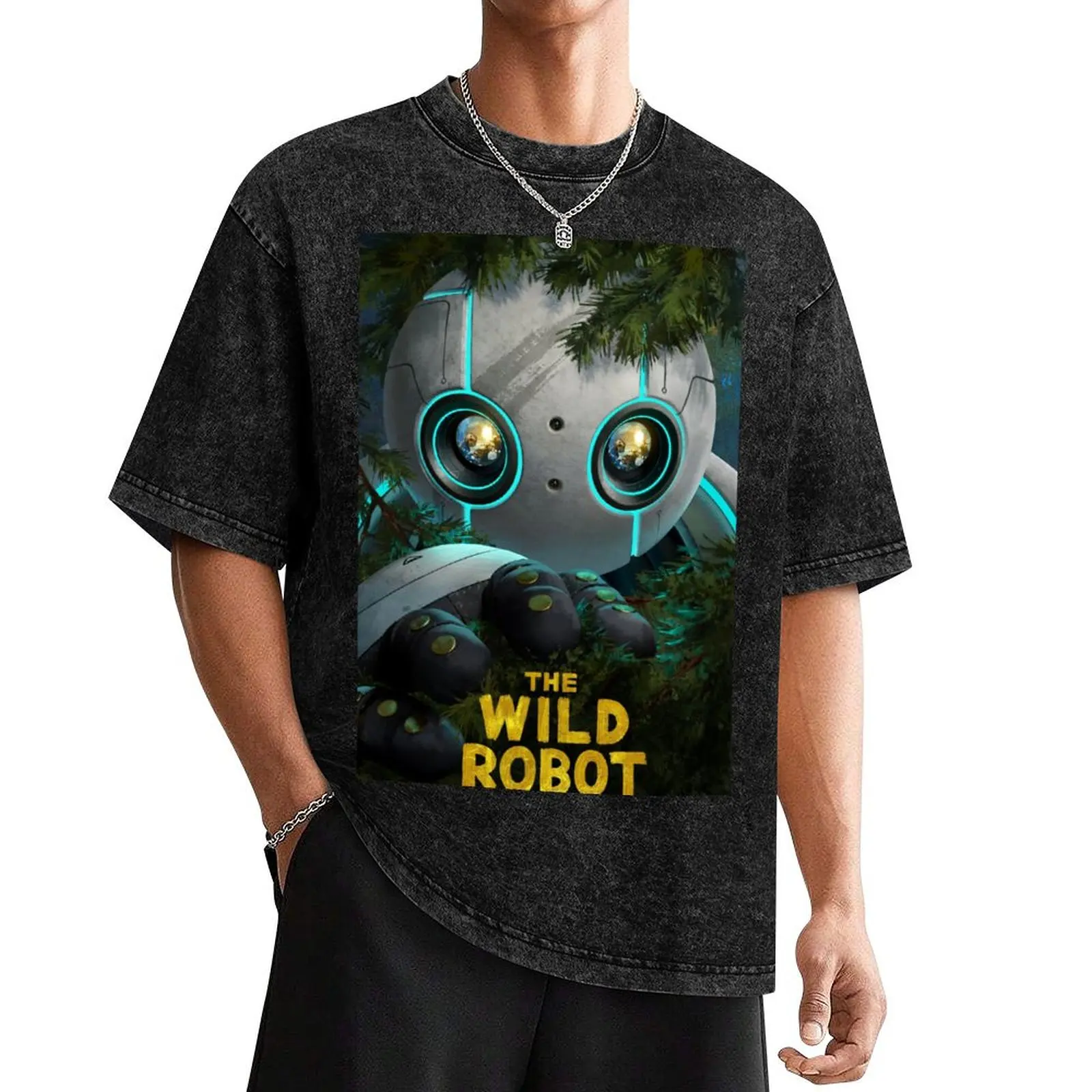 The Wild Robot T-Shirt T-shirts man vintage anime shirt Aesthetic clothing tees mens designer t shirt