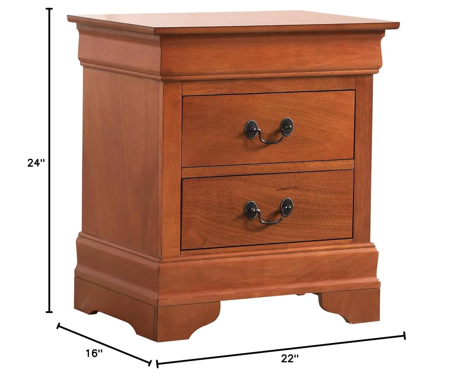 منضدة ذات درجين من خشب البلوط #3