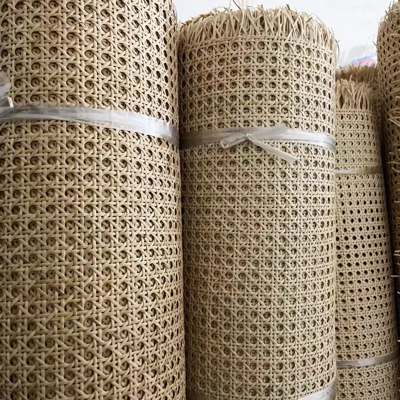 

35-50cm Width Natural Cane Webbing Wicker Grid Indonesian Rattan Roll Weaving Repair Material for Chair Cabinet Furniture Decor