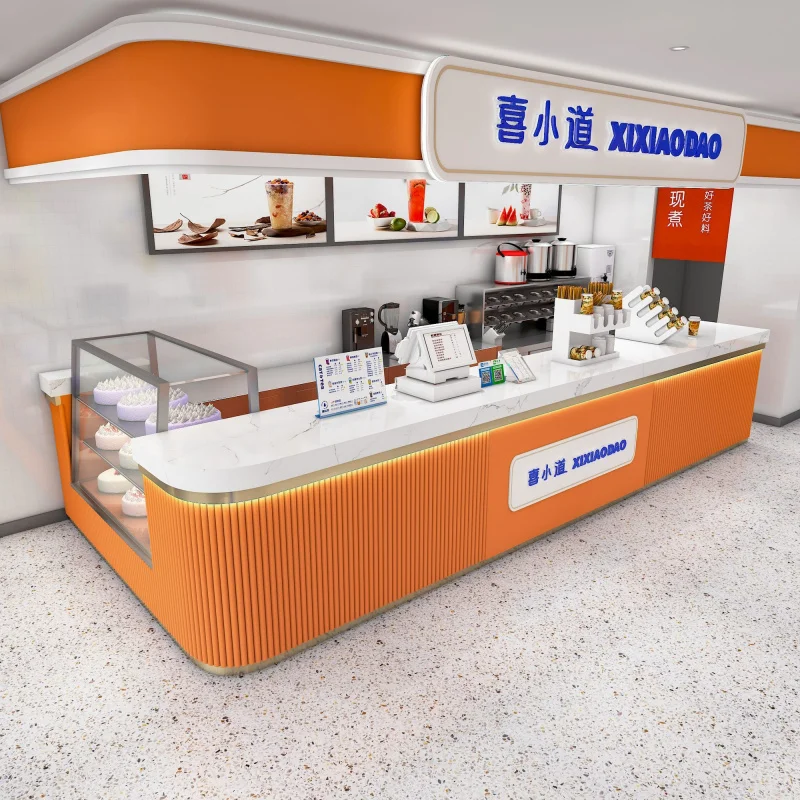 

Custom. Milk Tea Shop Bar Counter Coffee Shop Dessert Cake Baking Shop Cashier Counter Fried Chicken Burger Restaurant Front Des