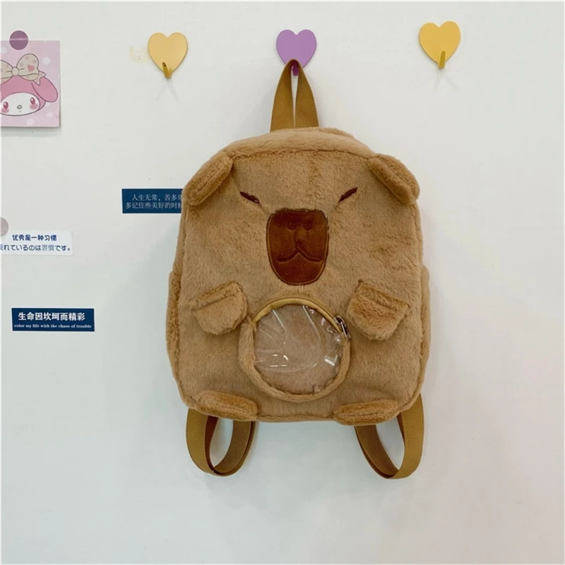 Playful Capybara Cartoon Backpack Convenient Bag Friendly Animal Photo Props Stable Mental Animal for Teens