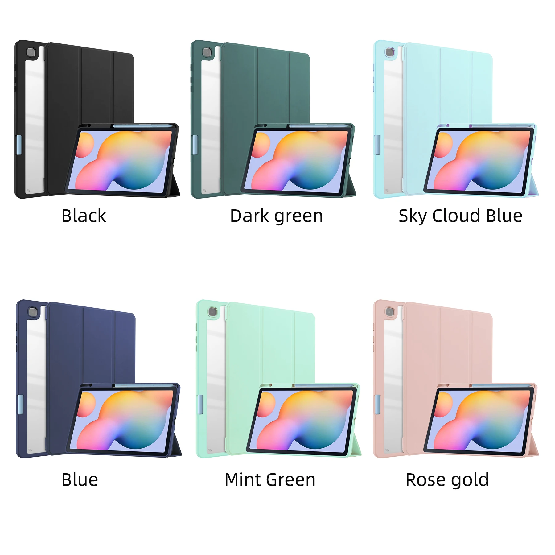 

Funda Case For Samsung Galaxy Tab S6 Lite 10.4 SM-P613 P619 S9 S8 S7 S9FE Kids SafeTri-Folding Stand Case Smart Cover Back Shell