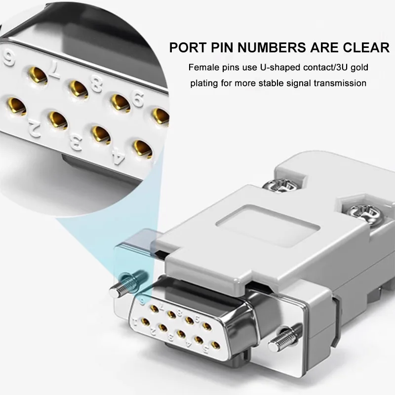 DB9 RS232 Serial Port Terminal Wire No Welding Required 3 Pin Number Manager 485 235 Lines 9Pin 38 Feet COM Port Data Connector