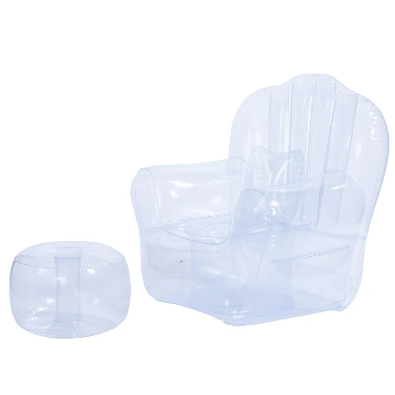 Transparent Inflatable Sofa Seat With Footstool For Adults Indoor Outdoor Inflatable Air Sofa