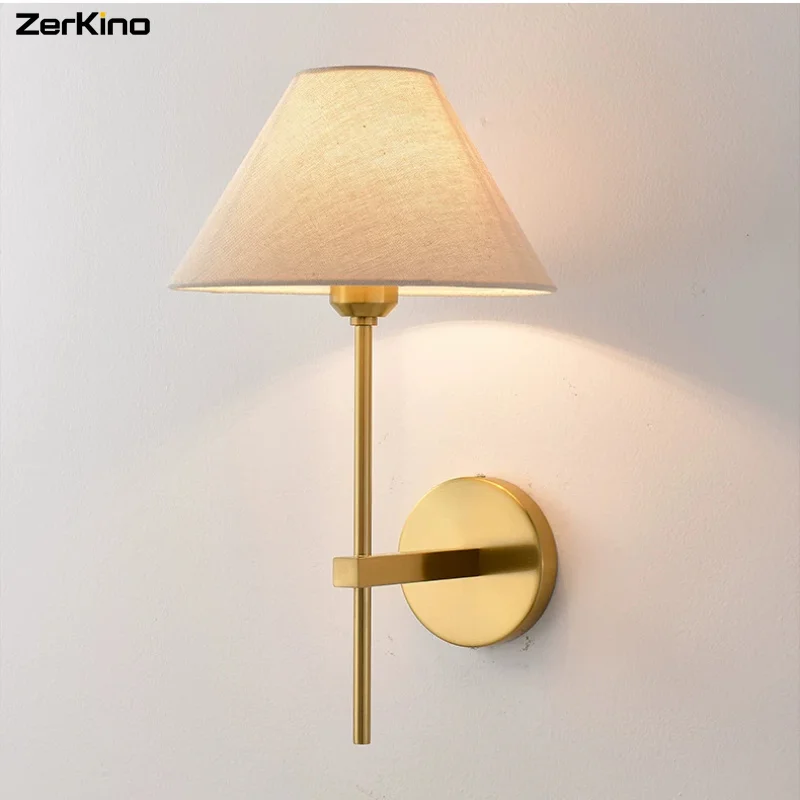 Vintage European American Cloth Covered Wall Lamp,Living Room Corridor Bathroom Staircase Design Bedroom Lighting Fixtures Decor