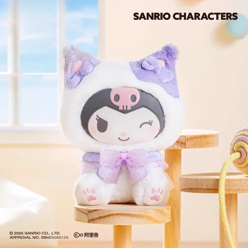 Sanrio Familie necken Kätzchen Serie Plüsch Anhänger Blind Box süße Ornamente, Kulomi, Cinnamoroll, Pochacco, Melodie